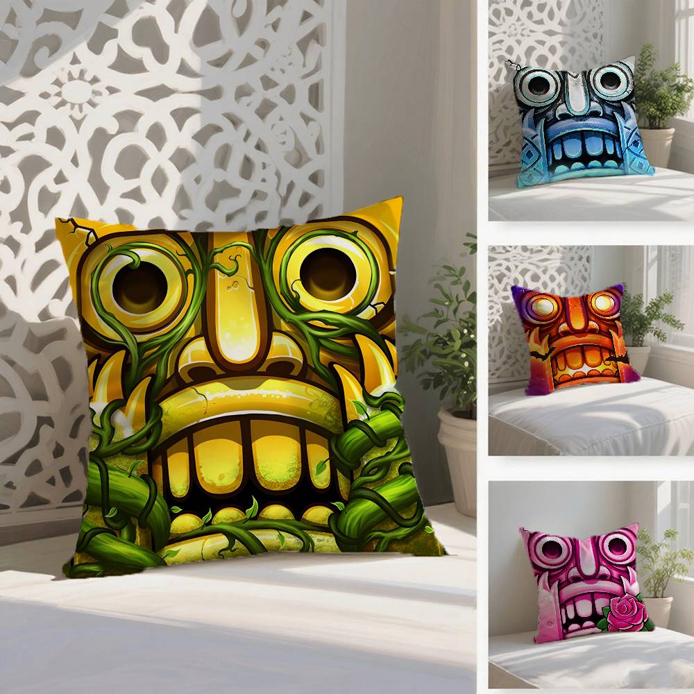 Pop-Parkour Game Temple Run-A Pillow Case Anti-dustmite Pillowcase Invisible Zipper Silky Short Plush Sofa Cushion Cover