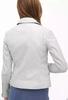 Handmade Stylish Biker Motorcycle Women's White Jacket Genuine Lambskin Leather