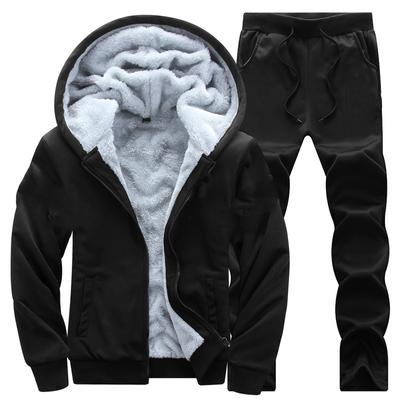 Outono e inverno mais veludo engrossado casual masculino terno cor sólida