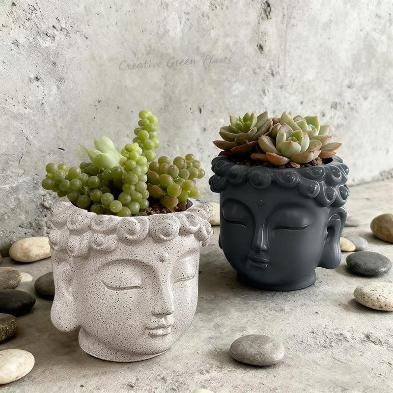 Creative Statue Flowerpot Green Potted Plants Container Home Courtyard Garden Decor Resin Handicrafts Ornament Gift