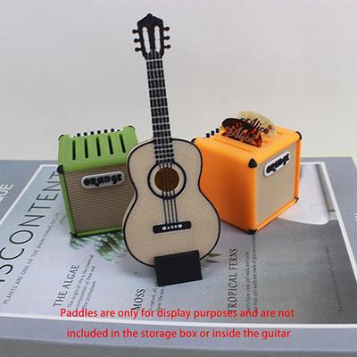 1 Satz Gitarre Mini Gitarrenplektrum Aufbewahrungsbox 1/12 Puppenhaus Miniatur Dekorative Requisiten Für Musikszenen Puppenzubehör Spielzeug
