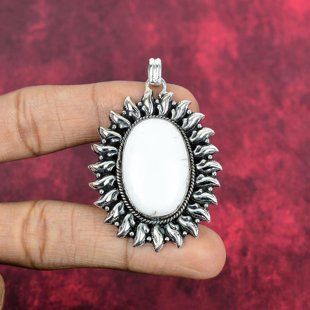 White Coral 925 Solid Sterling Silver Pendant, Handmade Gemstone Pendant Jewelry, Gifts For Wife Brand New Pendant