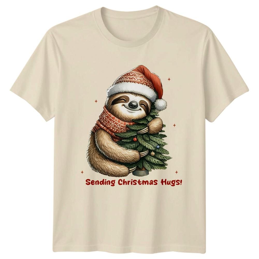 Sending Christmas Hugs Sloth Christmas Holidays Unisexs TShirt Unisexs Tee Graphic