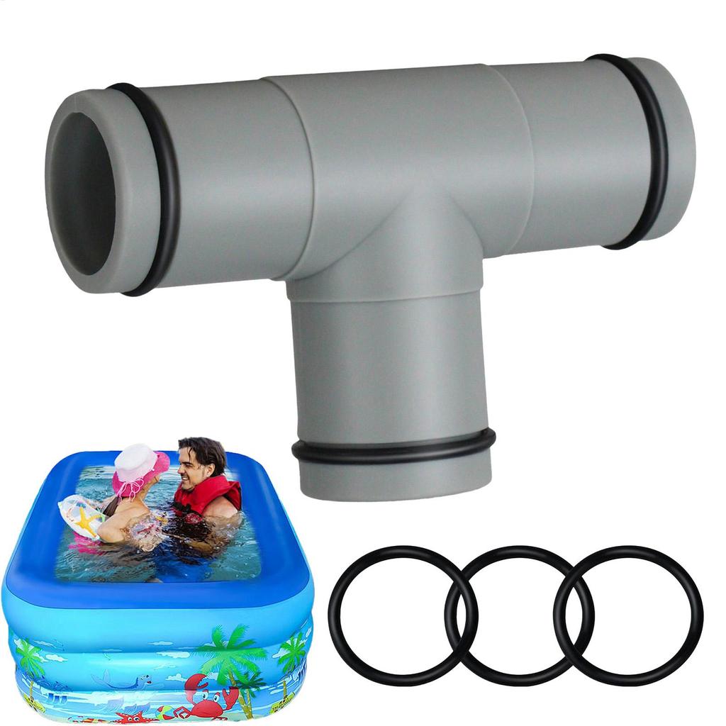 Pool Hose Connector Two-Way Hose Coupling Gadget For 32mm Hose Replacement With Rubber O-Ring for Above Ground Swimming Pool