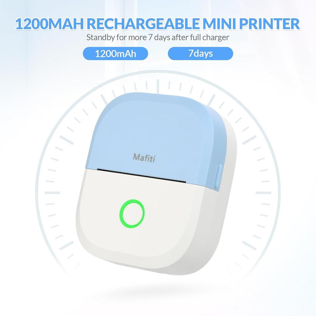 Mafiti Mini Sticker Printer Portable Thermal Inkless Wireless Bluetooth Phone Printer with AI Drawing,for Study Notes Pictures Photos Scrapbook