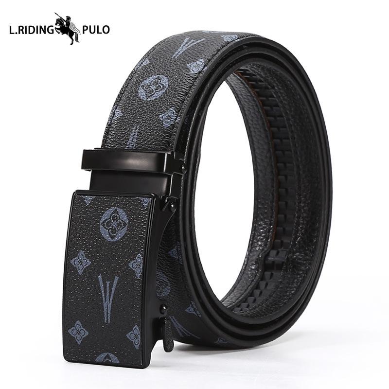 Cinto de Couro Masculino Negócios Combinação Total Cinto com Fivela Automática Cinto de Calças para Homens de Meia-idade e Jovens