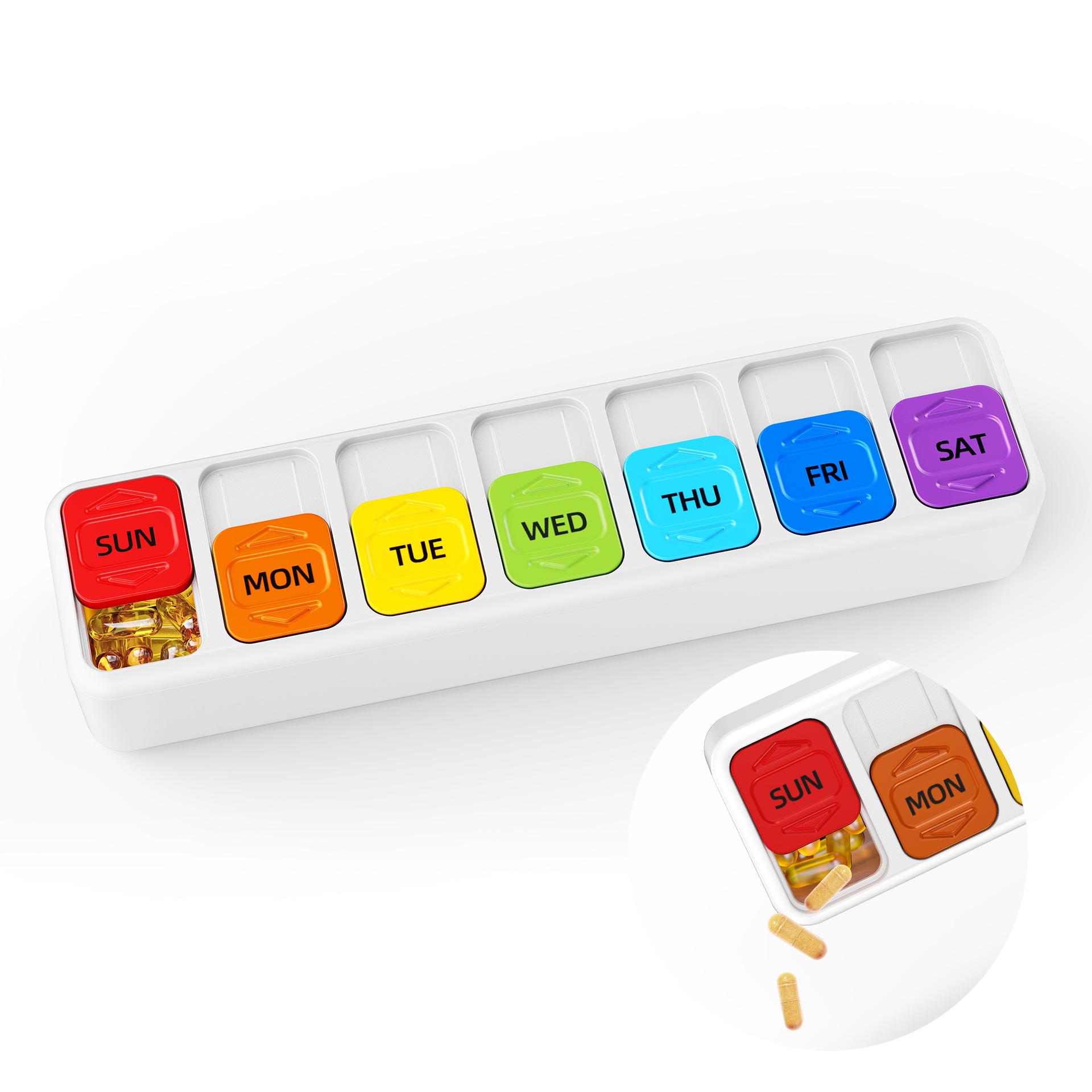 

Pill Boxes 7 Day 2 Times a Day Large Daily Pill Organiser AM PM Weekly Travel Tablet Organiser Medicine to Hold Vitamin білий