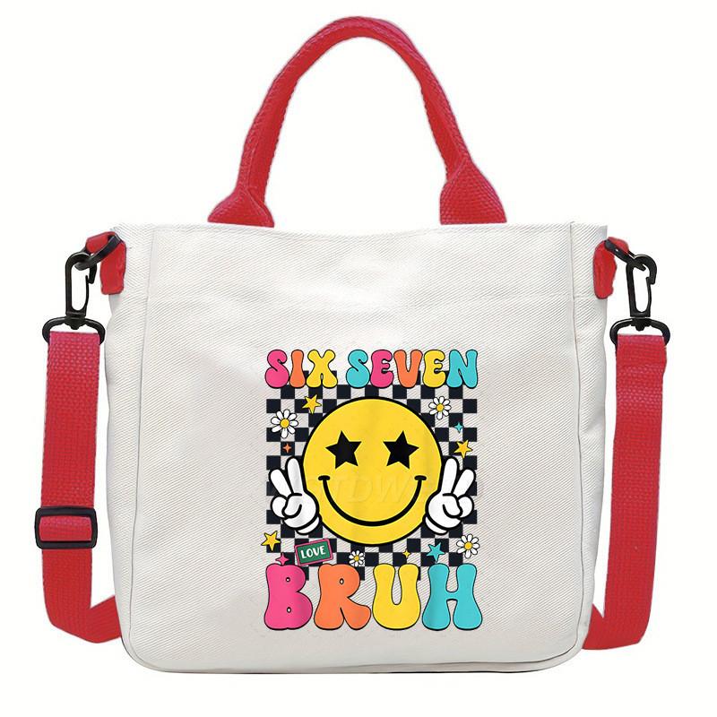 Steal a Brainrot 67 Unicorn Printed Student Crossbody Bag Casual Canvas Shoulder Bags