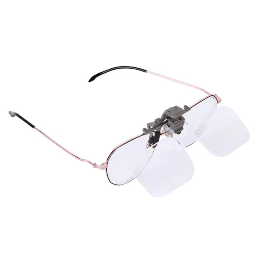 Detachable Head-mounted Magnifier 2X Magnification Clip on Eyeglass Loupe Elderly Use