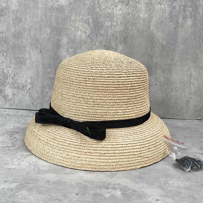 

Sister Teng, With Spring And Summer Thin Raffia Hepburn Style Straw Hat Female Sunshade Sunscreen Washbasin Hat Travel Vacation Hat M（56-58cm）