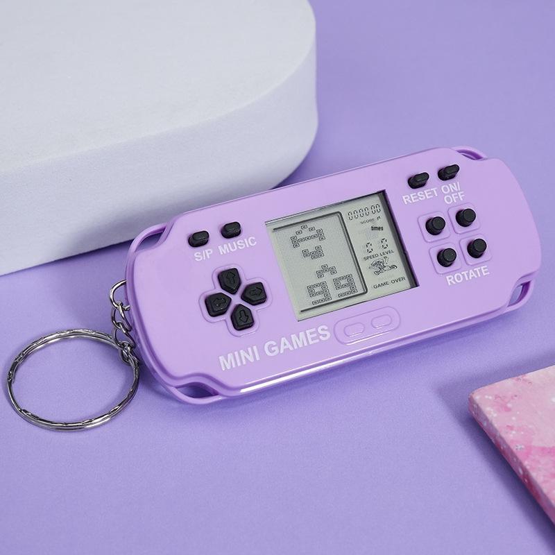 Handheld Tetris Game Console Keychain: Creative Electronic Decompression Toy