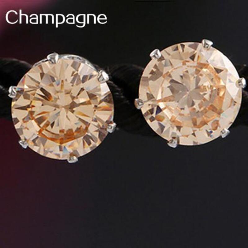 Unisex Moda Zarif Köpüklü Yuvarlak Kulak Çıtçıt Küpe Takı