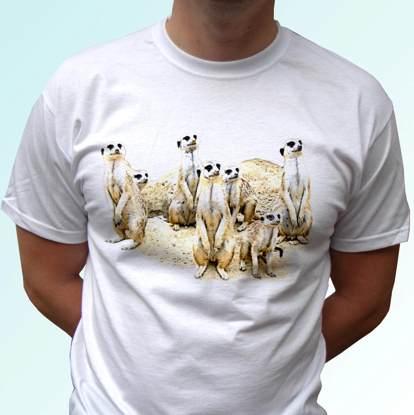 Meerkats white kids boys T-Shirt animal tee suricate top funny design gift - all size 120