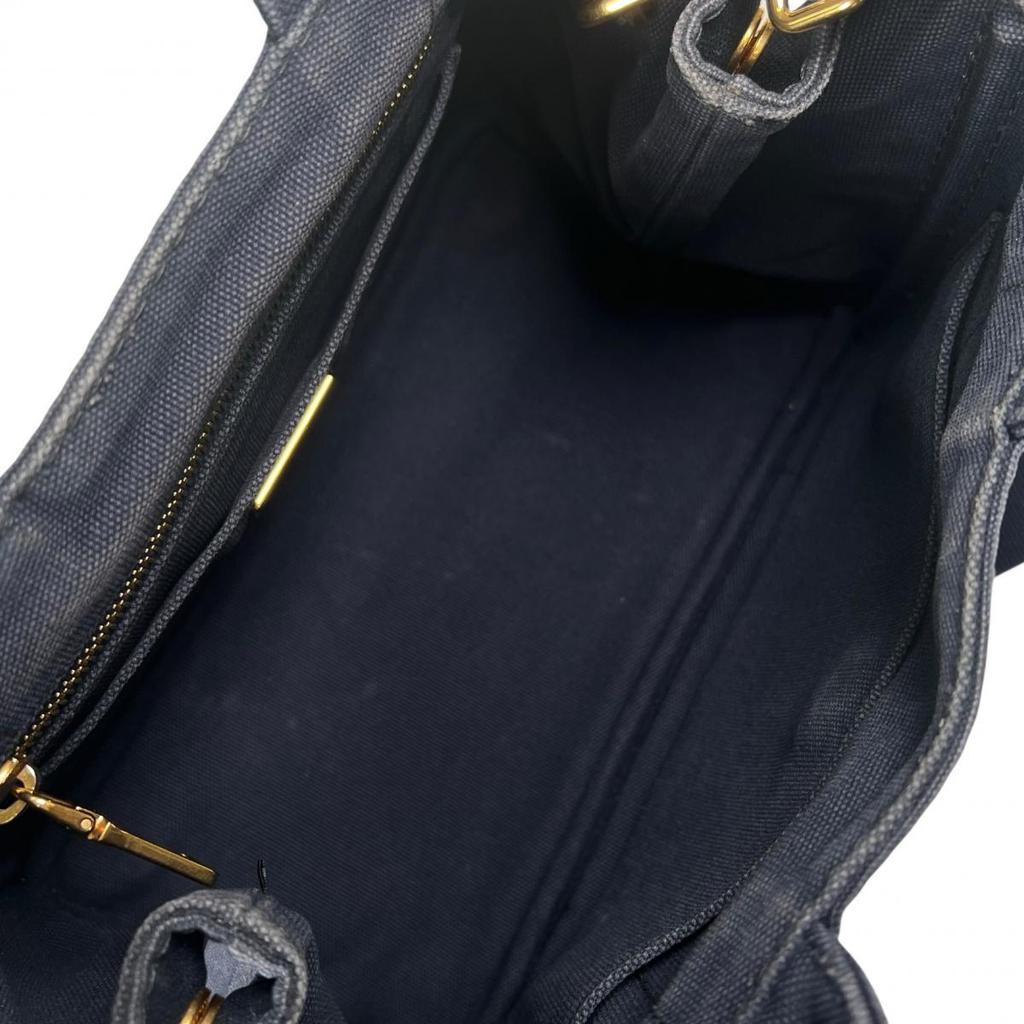 PRADA canvas Canapa Tote Bag denim blue Women Used