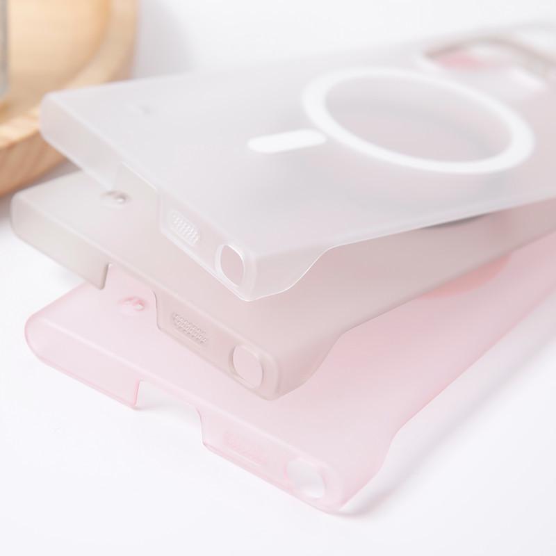 Frameless Magnetic Case for Samsung S23/S24/S25/S26 Ultra - Frosted, Large Hole Design