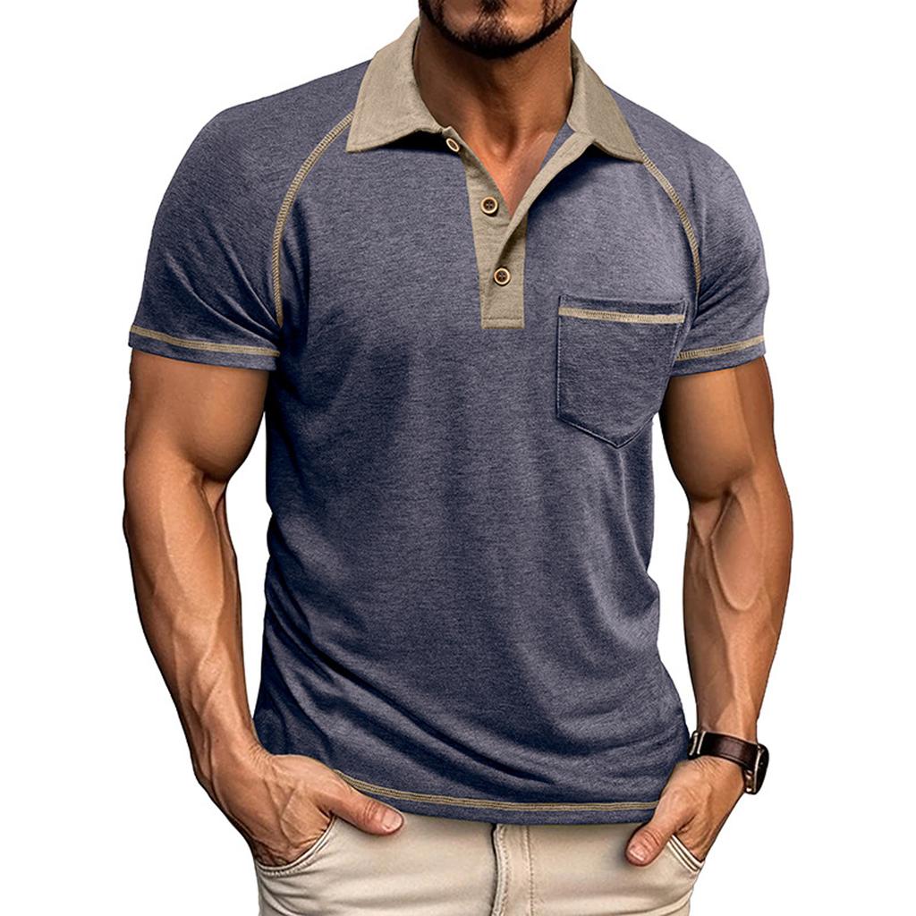 Men's Casual Long SleeveShirts Collared Button Cotton T,Shirt Classic Stylish Golf Shirt With Pocket