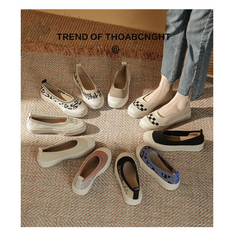 New Single Shoes Casual and Comfortable Women's Shoes Shallow Mouth Flying Woven Women's Shoes One Pedal