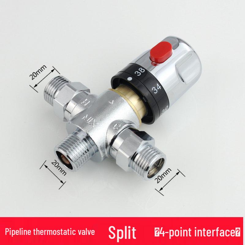 Smart Thermostatic Mixing Valve for Solar Electric Water Heater with Hot/Cold Shower Head Faucet