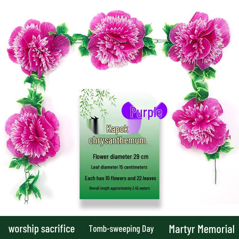Artificial Chrysanthemum Vines for Cemetery and Memorial Decor - Silk and Plastic Hanging Floral Decoration