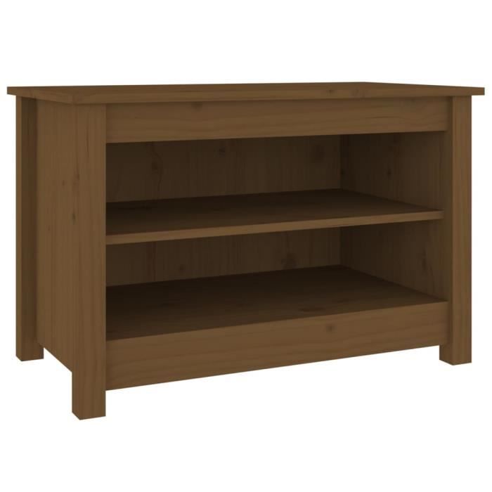 VidaXL Shoe Cabinet Honey Brown 70x38x45.5 Cm Solid Pine 813772