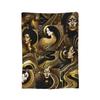 Tribal Artwork African Art Black And Gold Flannel Throw Blanket Blanket for Sofa Bedroom Warm Bed Rug,