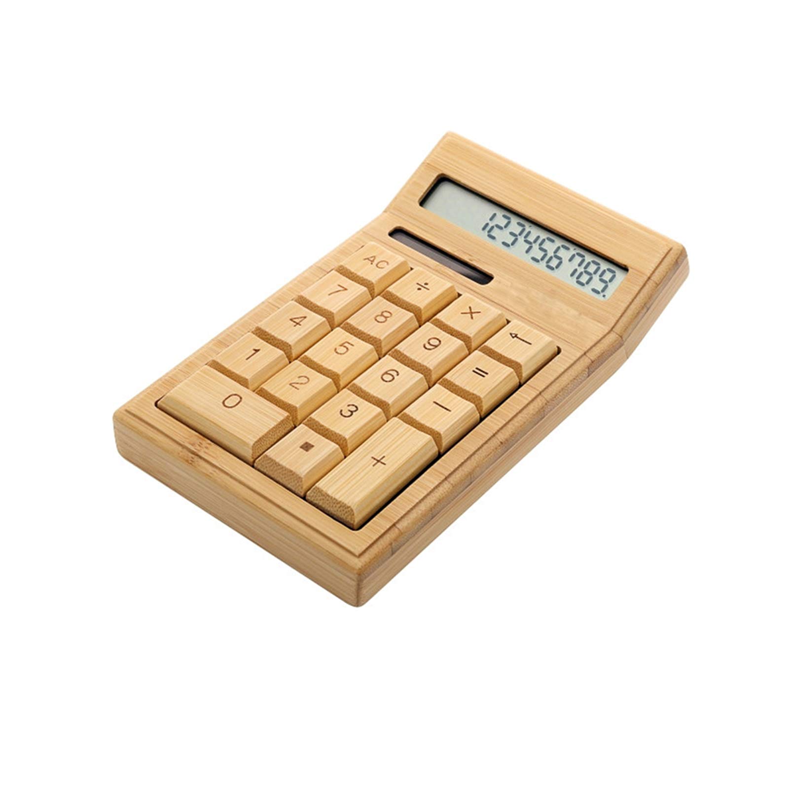 

Bisofice Bamboo Desktop Solar Battery Dual Power Bamboo Electronic 18 Keys Calculator, 12-Digit, Type, & Powered, Supply, Texture, Calculator,