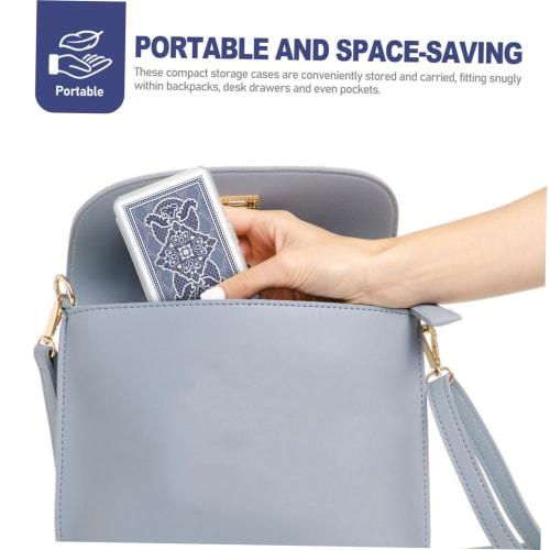 CALLARON Rectangular Playing Card Cases, Set of 12, Durable Plus Clear Storage Boxes for Business Cards, Trading Cards, Sports & Outdoor Use