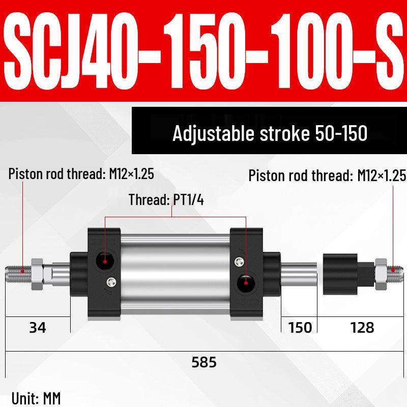 SCJ Adjustable Stroke High Thrust Pneumatic Cylinder SCJ32-160