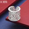 925 Sterling Silver Vintage Heart-Shaped Openwork Wide Ring Set With AAA Zircon – Stylish Evening Ring