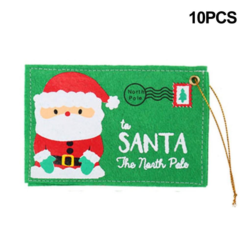 

Embroidered Felt Envelopes for Christmas Pack of 10 Includes 10 Santa Cards зелёный