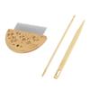 Weaving Loom Comb Professional Wooden Loom Comb Big Eye Needle 4mm Crochet Needle Set for Making DIY Crafts Tool