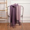 Double-Sided Women's Wool and Cashmere Scarf - Warm, Thickened Shawl for Autumn/Winter