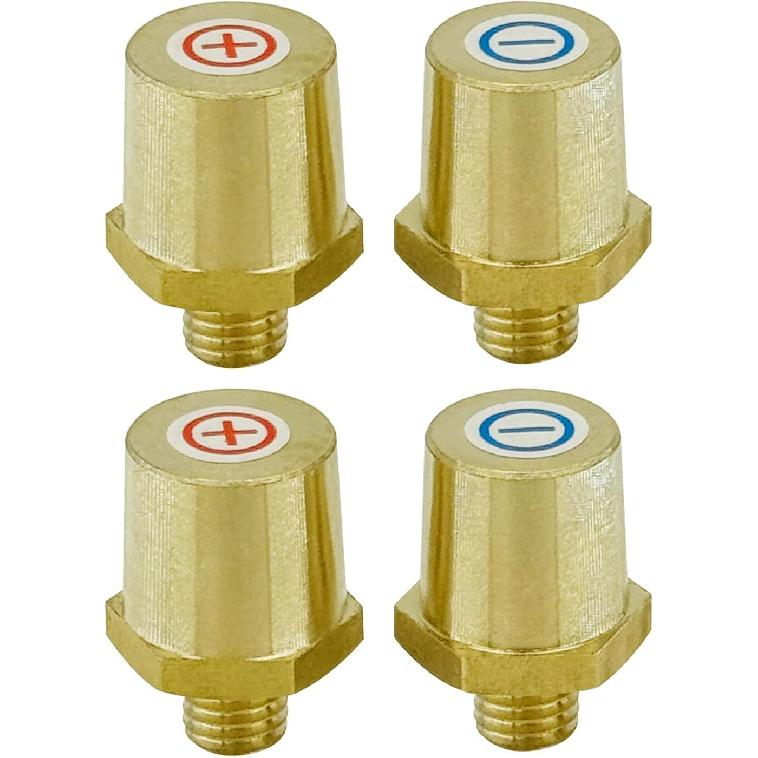 

Ampper 3/8 -16 Thread Male Brass Side Post Battery Terminal Charging Posts, Standard Side Post 3/8 Battery Post Adapter (+/-) Compatible with GM 1 Pair