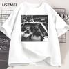 Funny Cat Gang T-Shirt Sarcastic Tshirt Unisex Oversized Graphic Tees Round Neck Short Sleeve Vintage T Shirt Mens Clothes