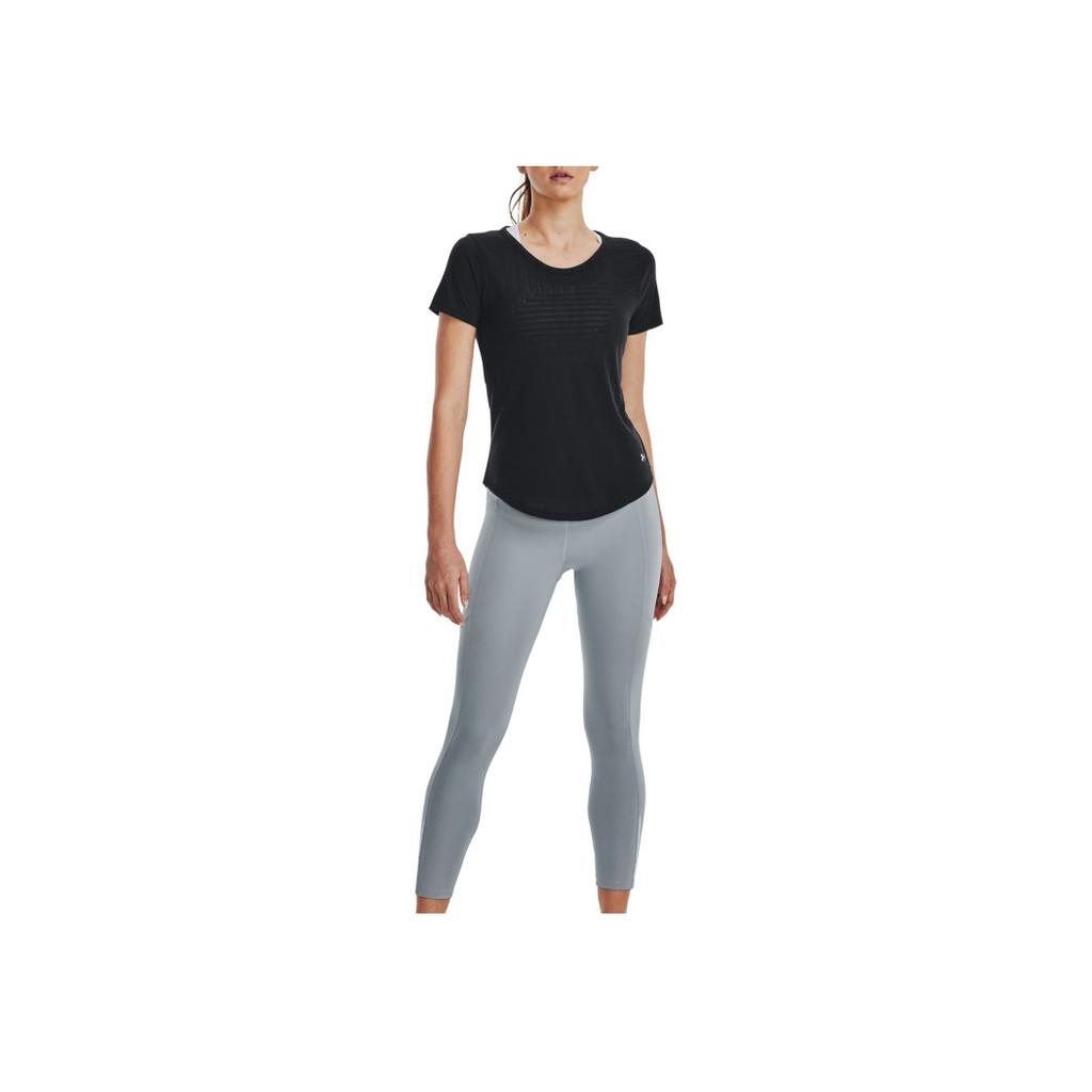 Under Armour Spring Summer Womens Running Round Neck Short Sleeve T-Shirt Women T-Shirt Black 1376814-001