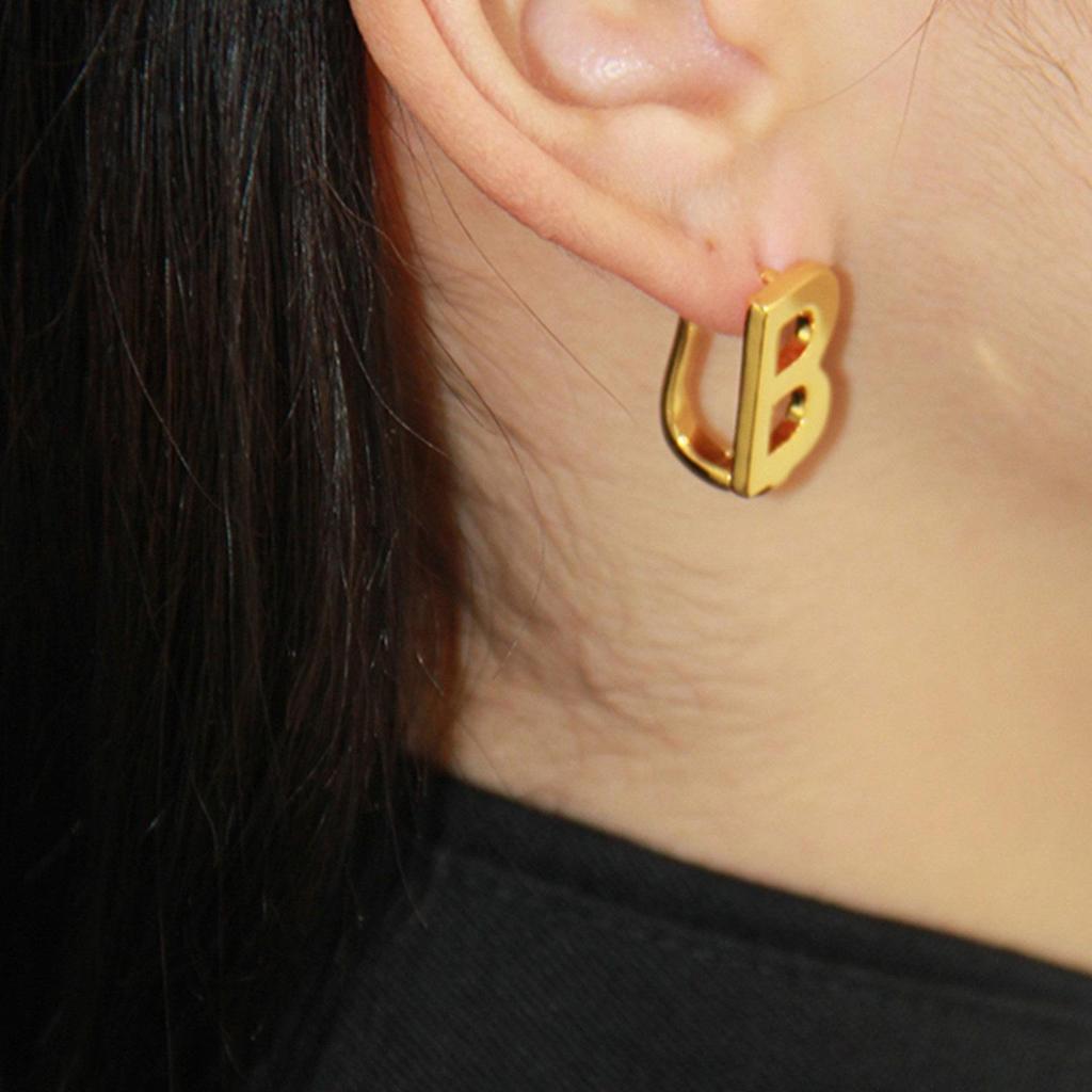 Náušnice 14K žluté zlato geometrické písmeno B náušnice na ucho pro ženy