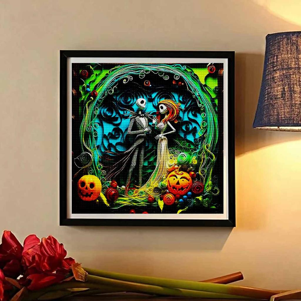 5D DIY Diamond Painting Kit, Skeleton Lover, Adult Beginner 5D Round Diamond Embroidered Crystal Mosaic Crafts, Suitable for Home Wall Settings