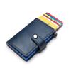 Men's RFID Blocking Pop-Up Card Holder, Men's Premium PU Leather & Metal Slim Wallet, Women's Automatic Business Casual Card Bag
