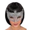 Silver Plastic Mask with Rhinestones - Unisex - One Size Fits All from 14 Years