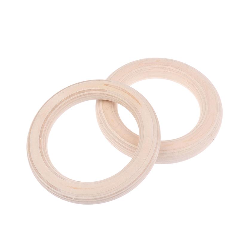 2Pcs/Pairs Wooden Ring Portable Crossfit Gymnastics Rings Gym Shoulder Strength Home Fitness Training Physical Exercise Ring