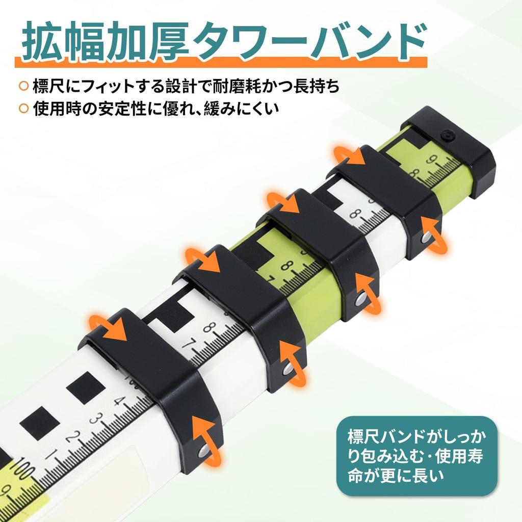 NODIBRO 5m Aluminum Staff with Lightweight Aluminum Alloy Telescopic Ruler with for Civil Elevation Site and Surveying Supplies 5-Section Level,