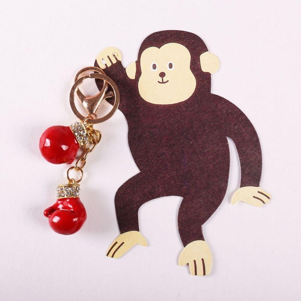 Backpack Accessories Metal Pendant Match Sports Keyring Creative Boxing Glove Keychain  Gift