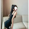 Black suspender tube top dress with chest pad, women's new spring and summer Spice Girl tight hip skirt