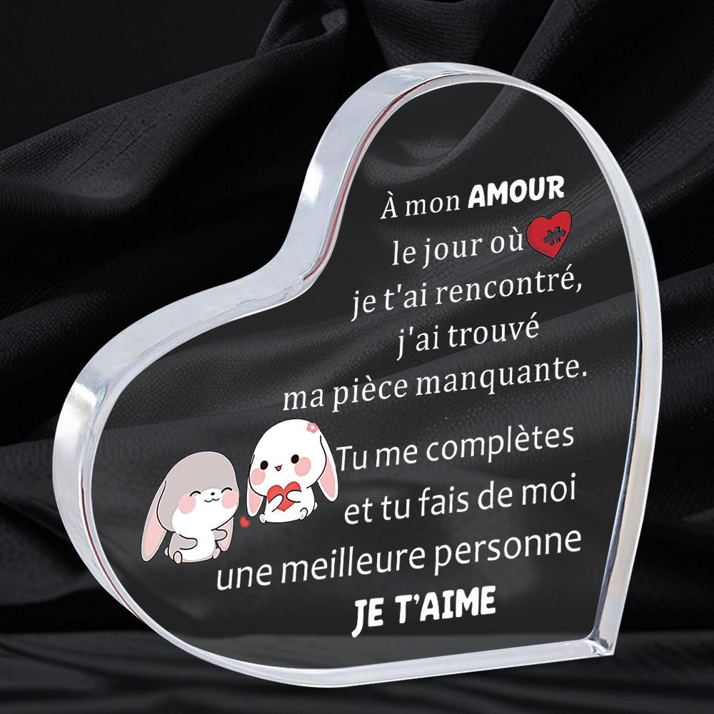 

Rabbit Decoration, Couples Gifts, Wife Husband Valentine s Day Birthday Synthetic Heart Sign, Girlfriend Thank You Soulmate Home Decorations, Wedding 10*8.6cm