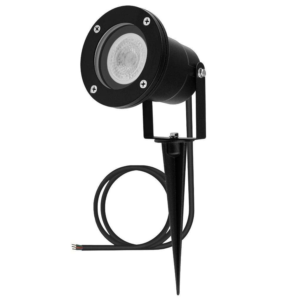 Led Garden Lamp Gu10 Ip65 Waterproof Black With Cable