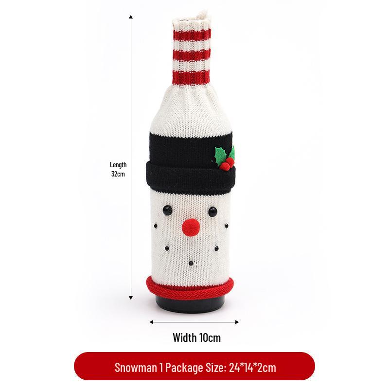 Cross-Border Christmas Wine Bottle Gown - Festive Red Wine Cover for Home Dining Table Decor.