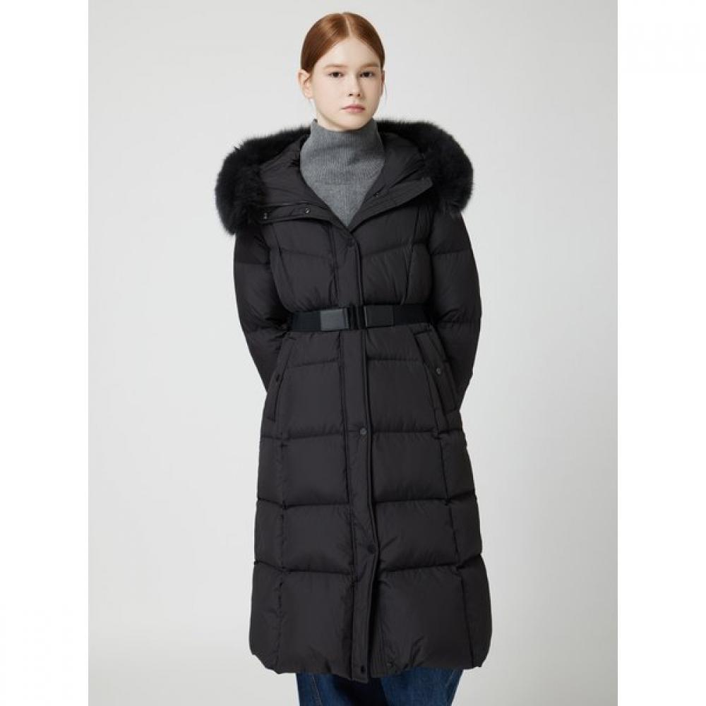 CC collect. Fox Fur Belted Long Goose Down C254psg191