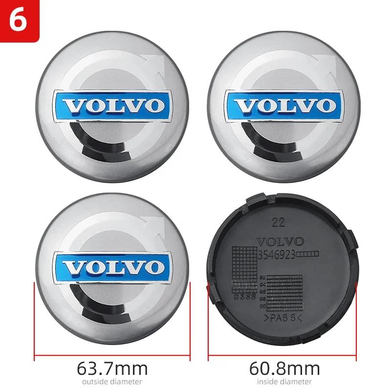 4ks/sada 64mm Znak VOLVO Krytka středu kola auta Pro Volvo XC60 V70 S60 XC90 S80 V40 XC70 V50 Dekorace krytu středového krytu disku