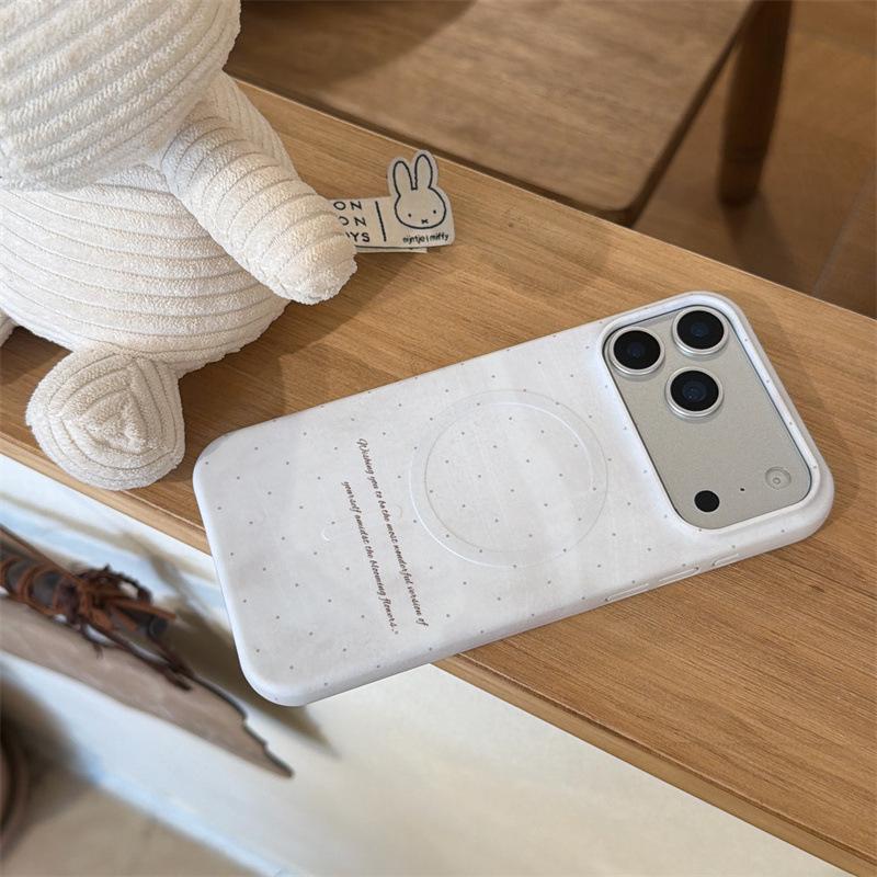 Korean Style Polka Dot Heart Bear Magnetic Stand Phone Case for iPhone 16/15 Pro Max