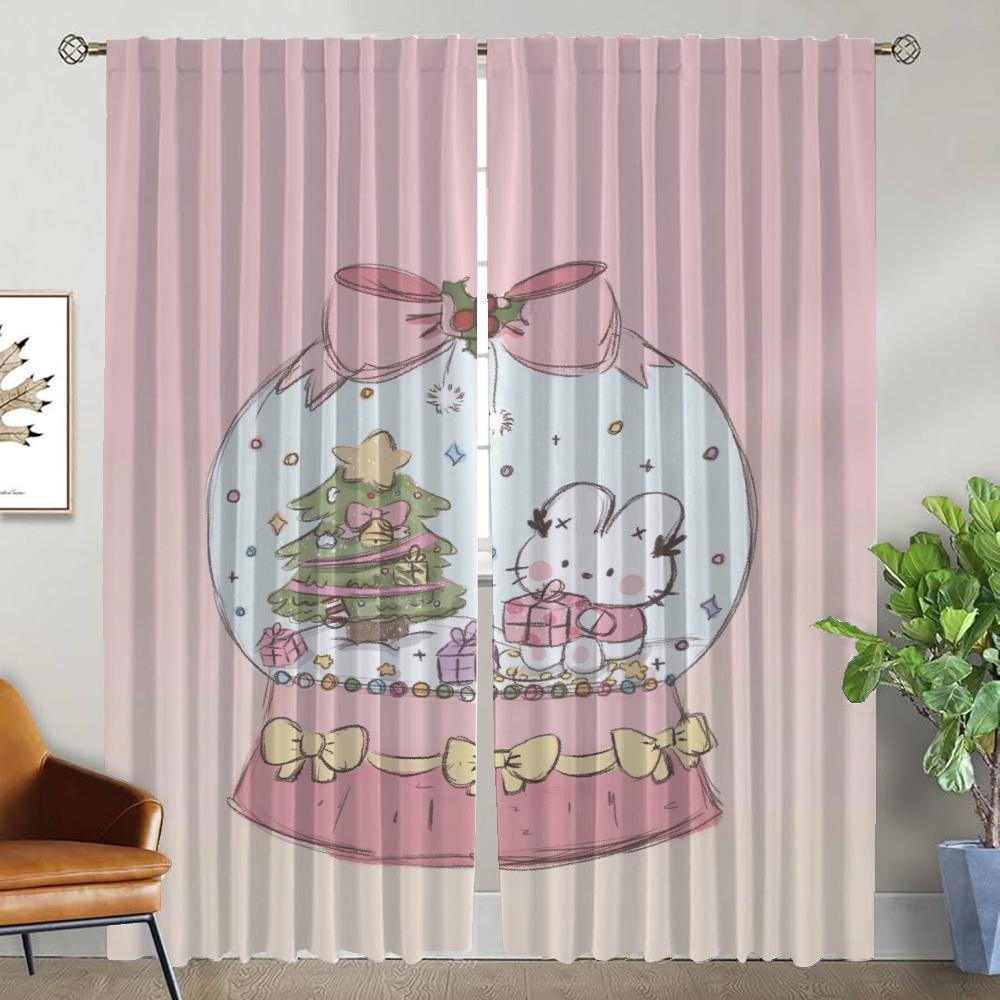 

Elegant Room Curtains for Camera Christmas Halloween Decoration Partition Living Room Curtain Shades Kitchen Curtains 2 Pieces W50xH70cmx2pcs-CL